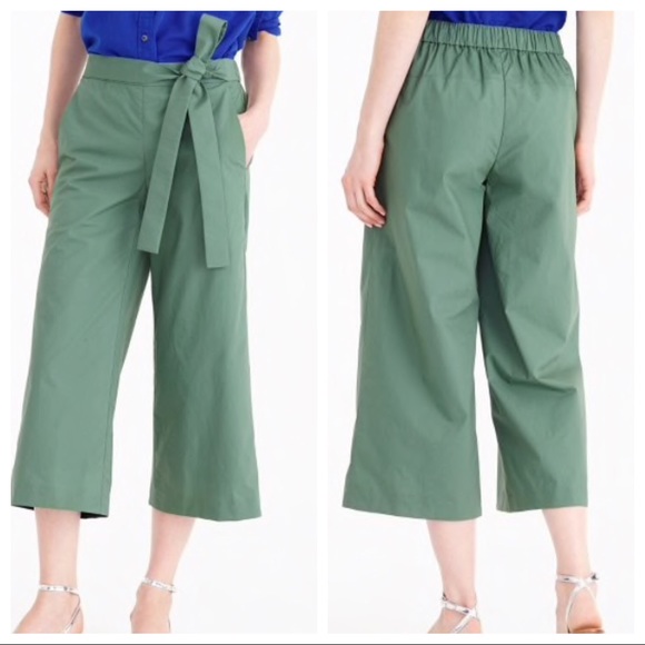 J. Crew Pants - J. Crew wide leg olive green Rory pants 8